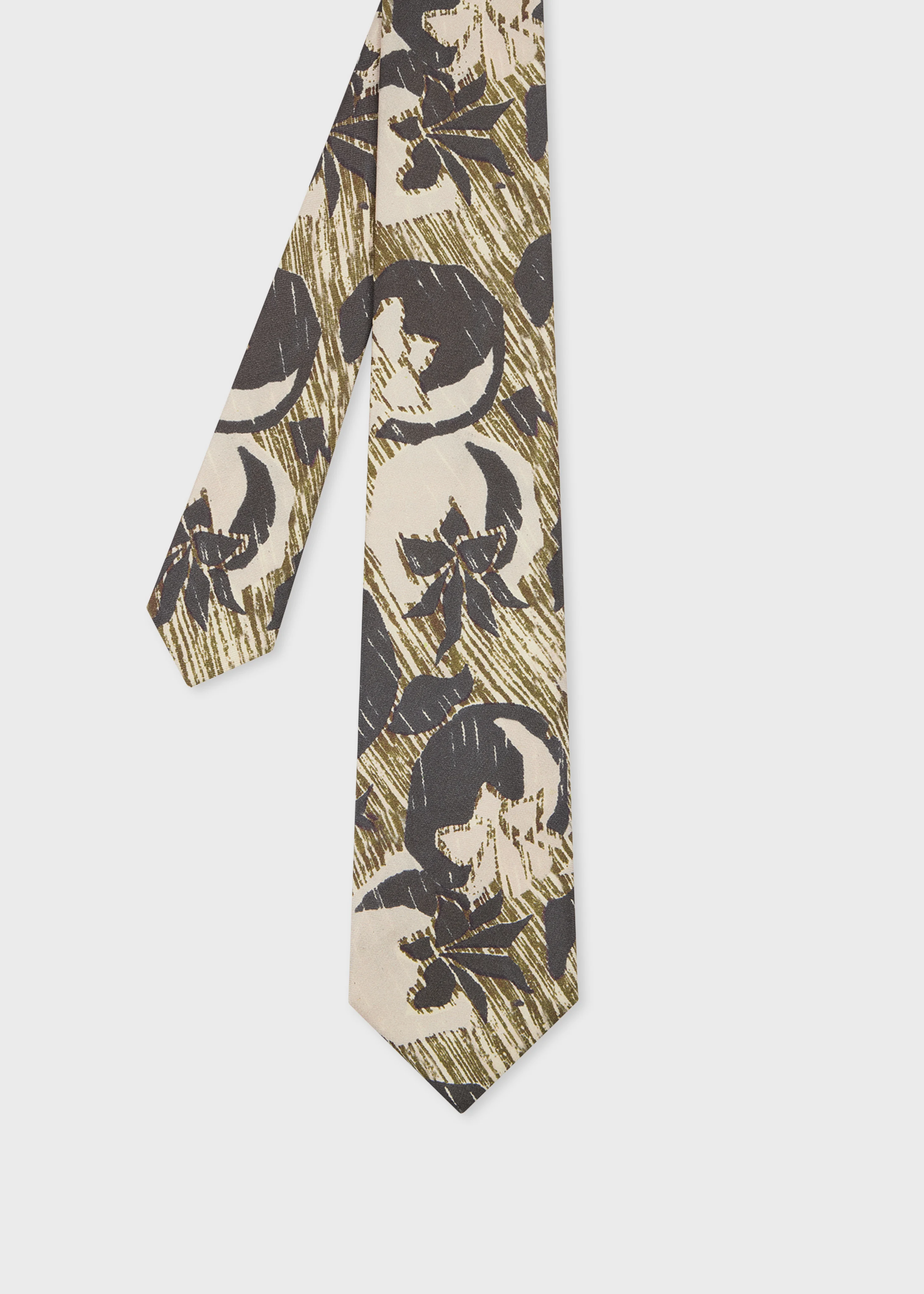 Brown and Khaki 'Vintage Fruit' Tie - 1