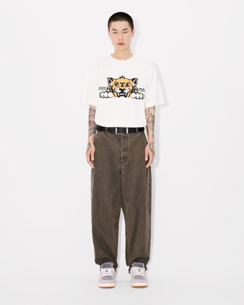 'KENZO Happy Tiger' embroidered oversized T-shirt in cotton 5