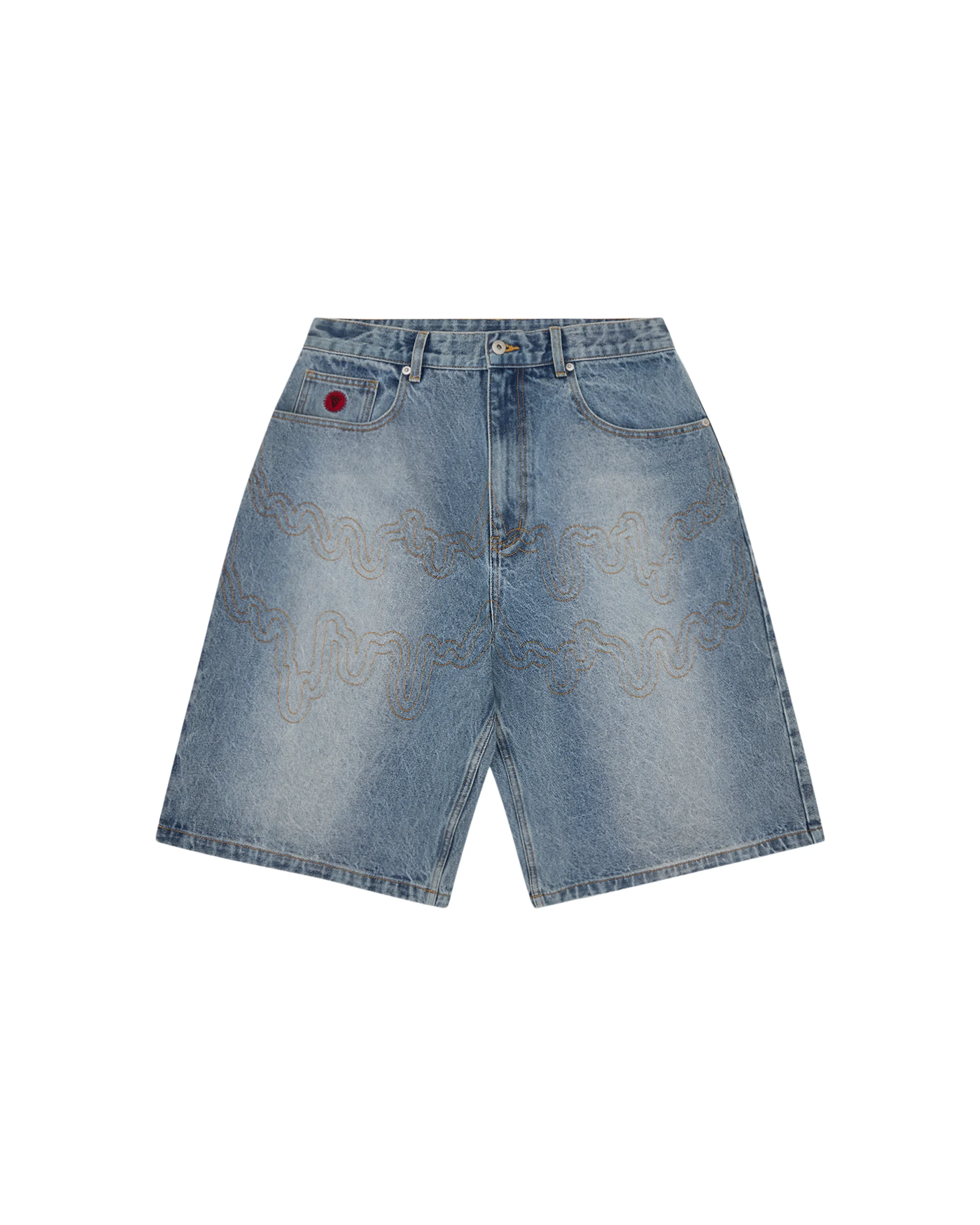 DRIPPY DENIM SHORTS - 1