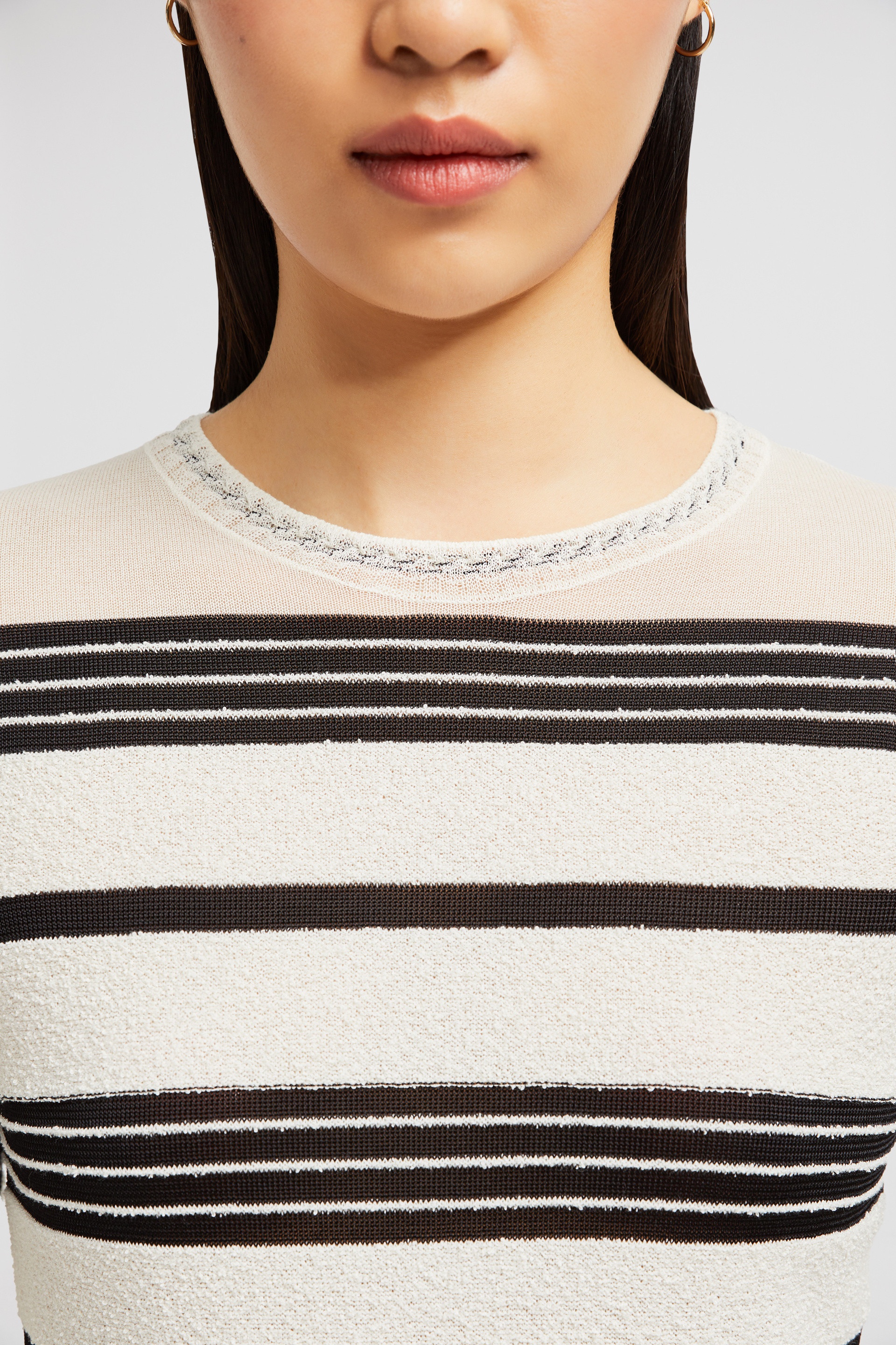 Striped Bouclé Midi Dress - 6