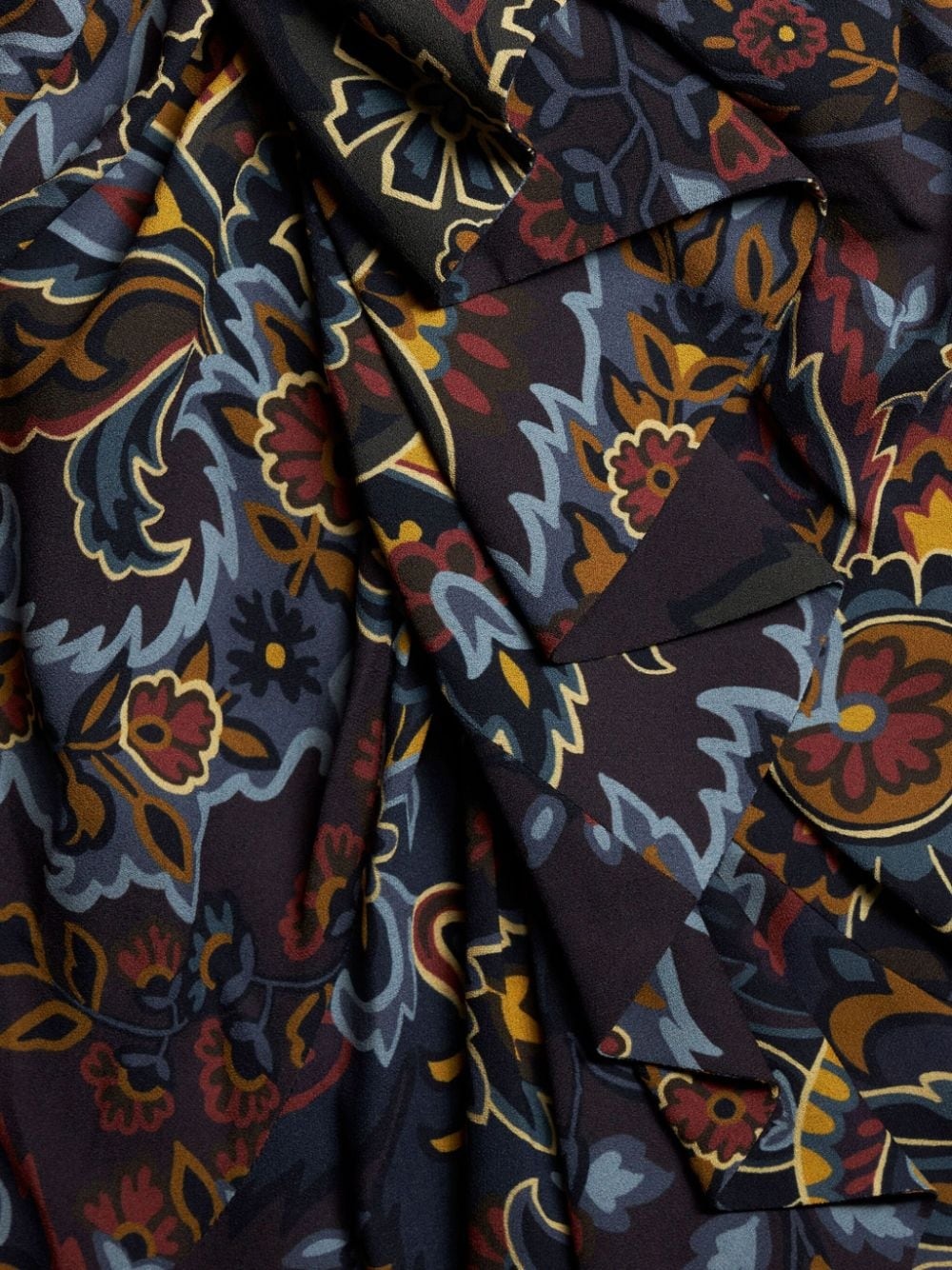 stretch sable paisley-print long skirt - 6