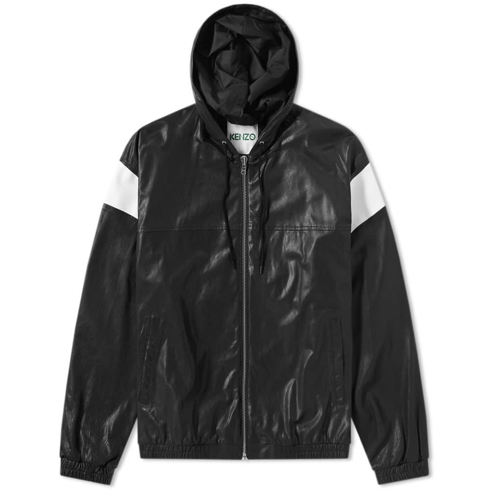 Kenzo Hooded Leather Jacket - 1