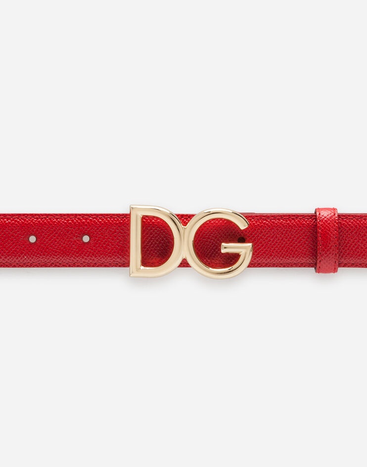 Dauphine calfskin belt with logo - 3