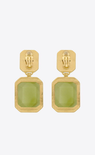 SAINT LAURENT octagon earrings in metal and resin outlook