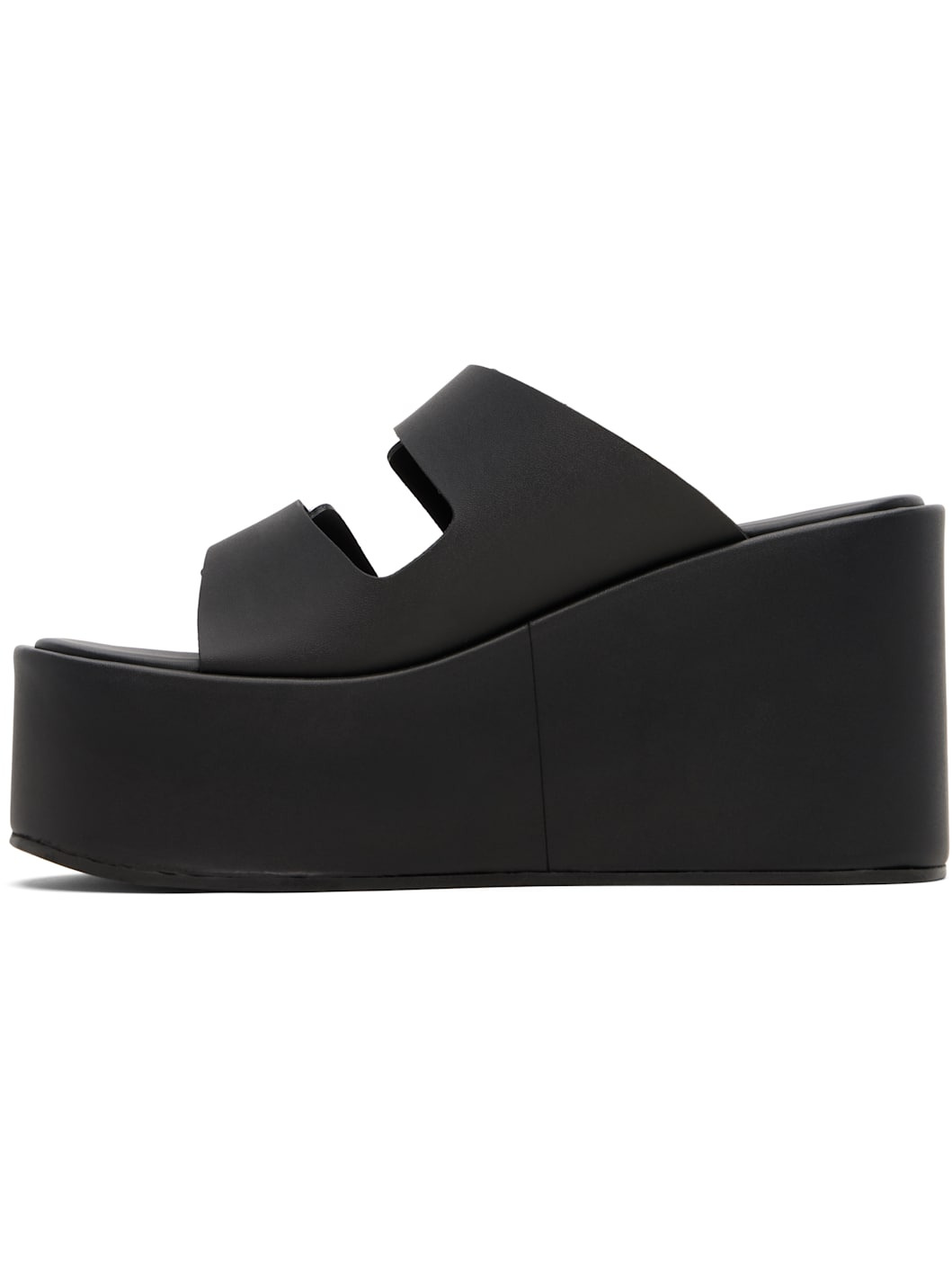 Black Patch Wedge Sandals - 3