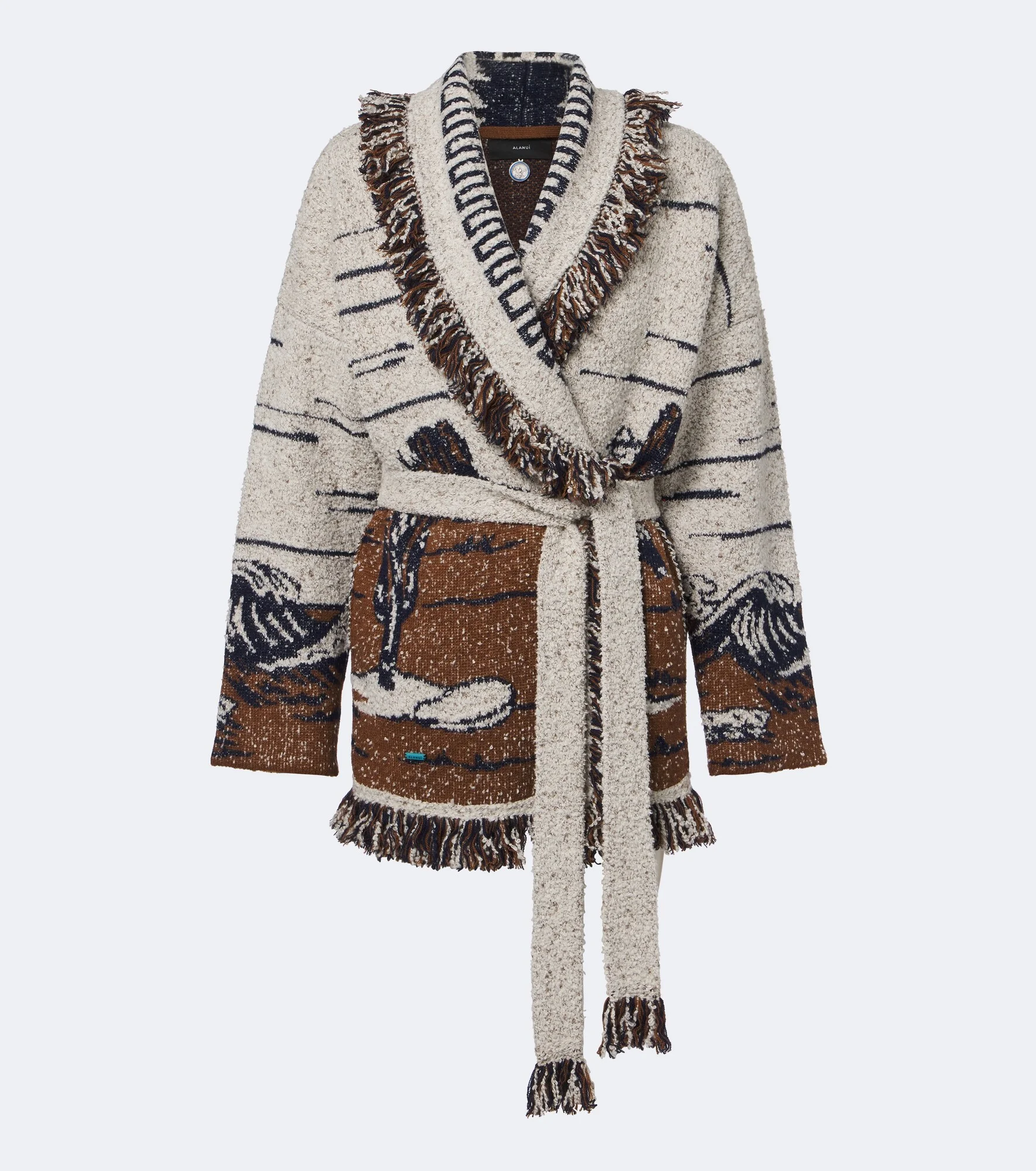Riding The Waves cotton and wool blend cardigan - 1