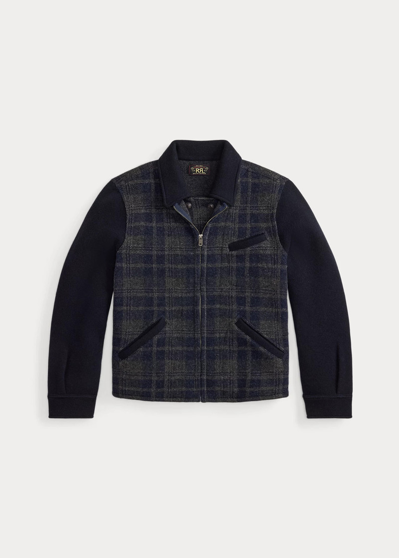 Plaid Wool Sweater Jacket 1