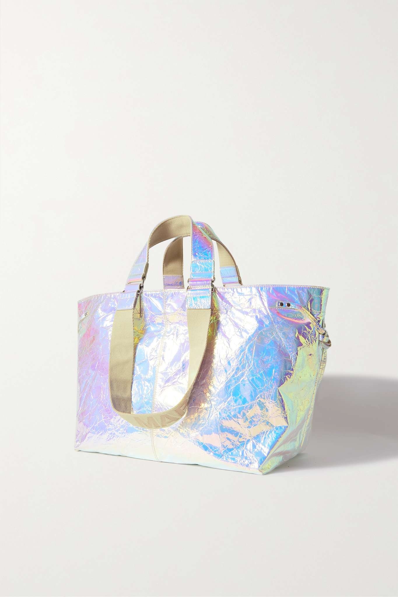 Wardy metallic crinkled patent-leather tote - 3