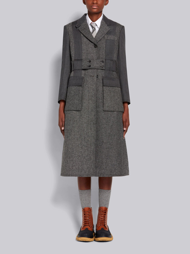 Silver Shetland Wool Open Pleat Back Norfolk Overcoat 1