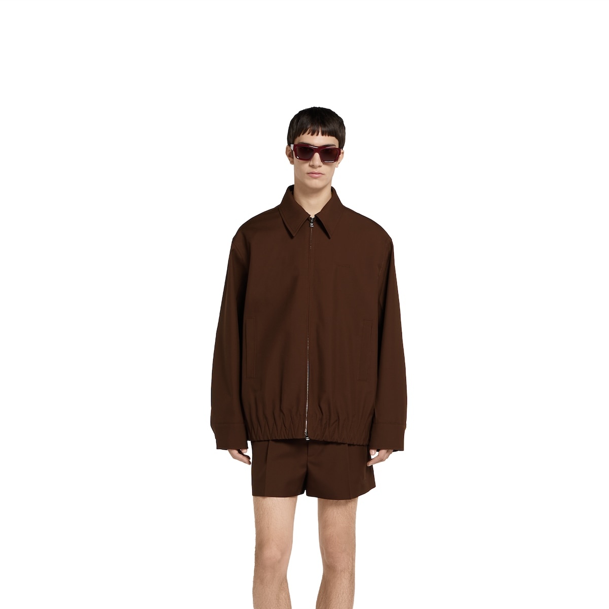 GUCCI Embossed wool twill zip jacket | REVERSIBLE
