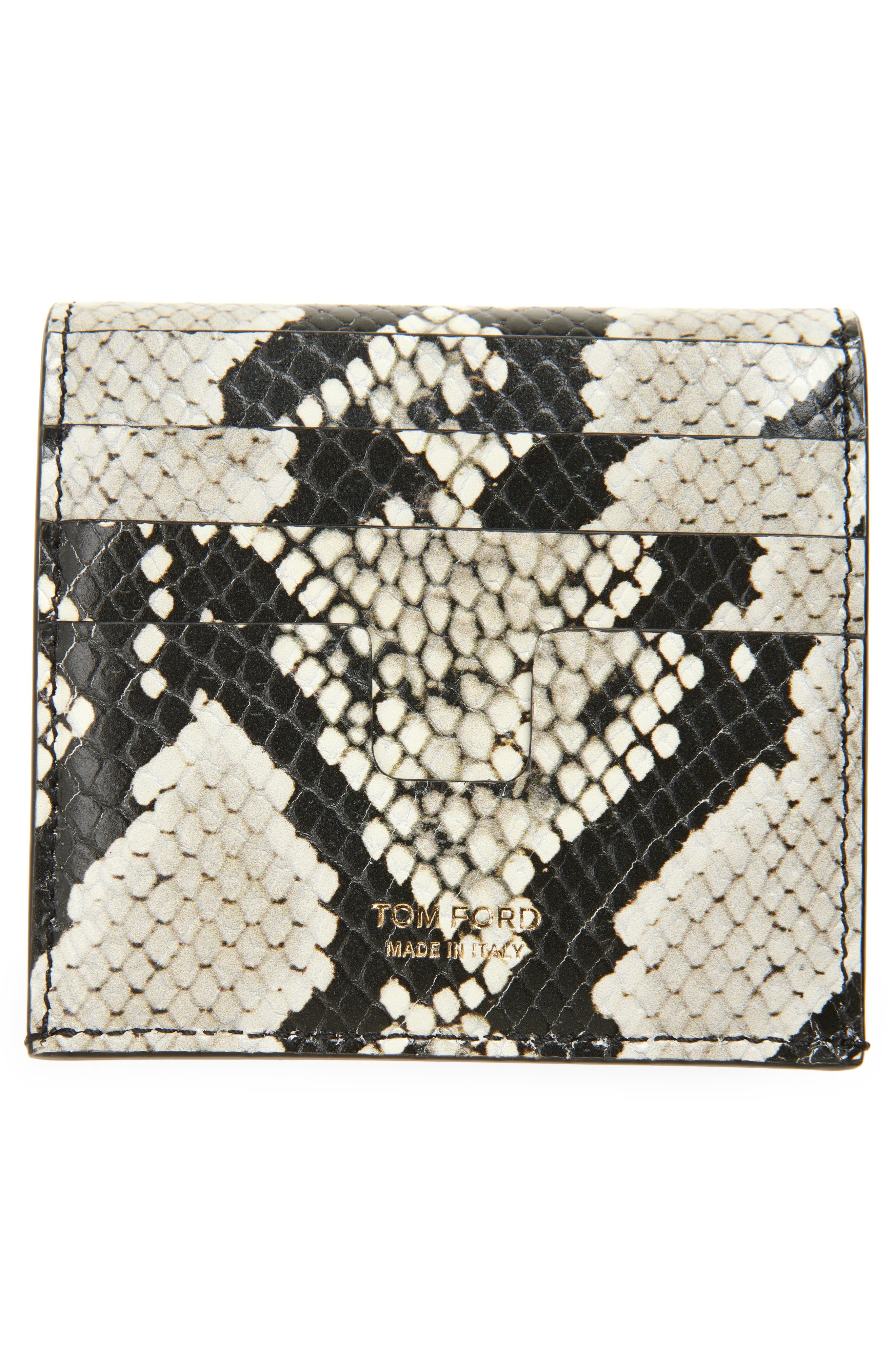 TOM FORD Tara Python Embossed Leather Card Wallet in Roccia at Nordstrom - 3