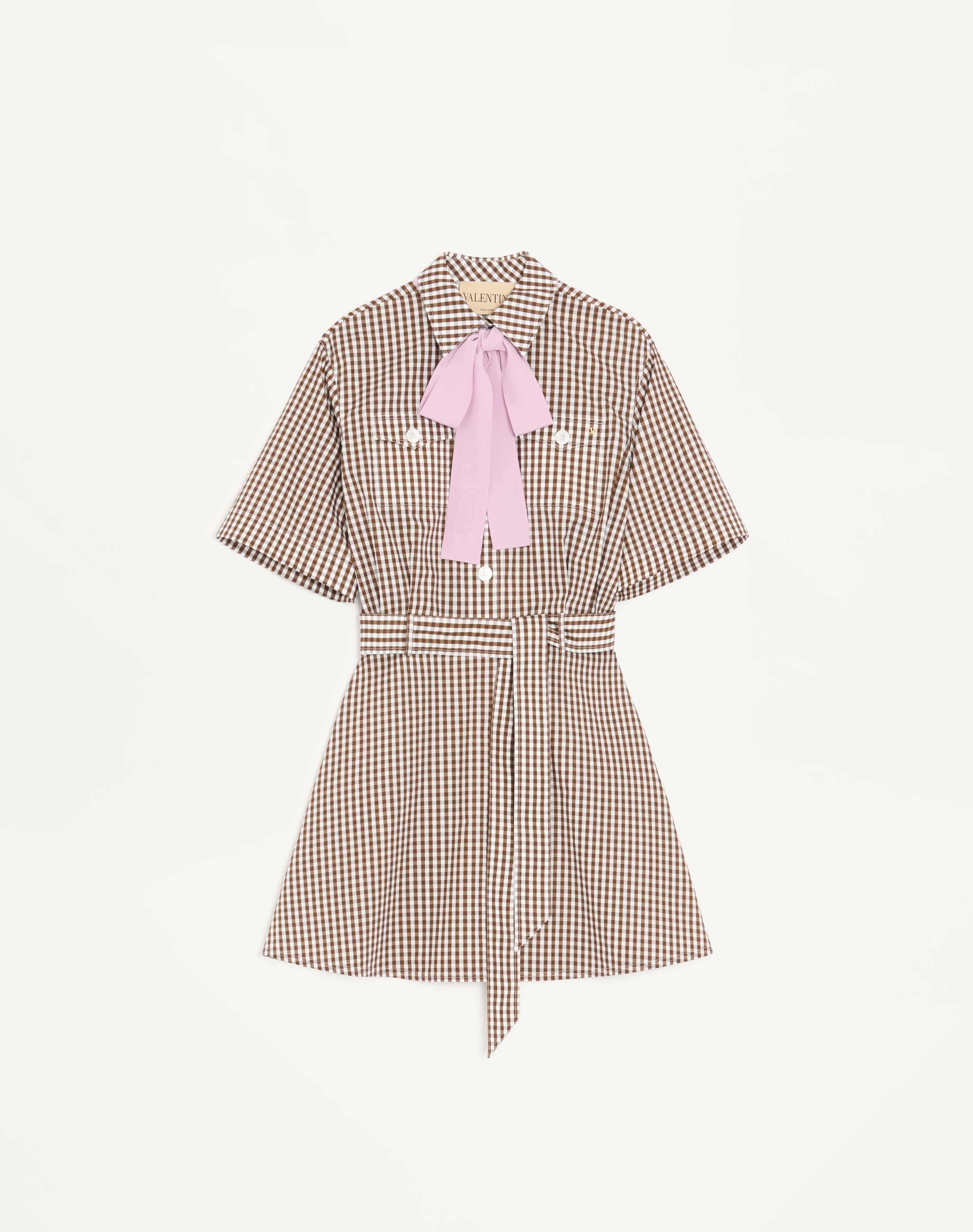 SHORT DRESS IN VICHY COTTON - 1