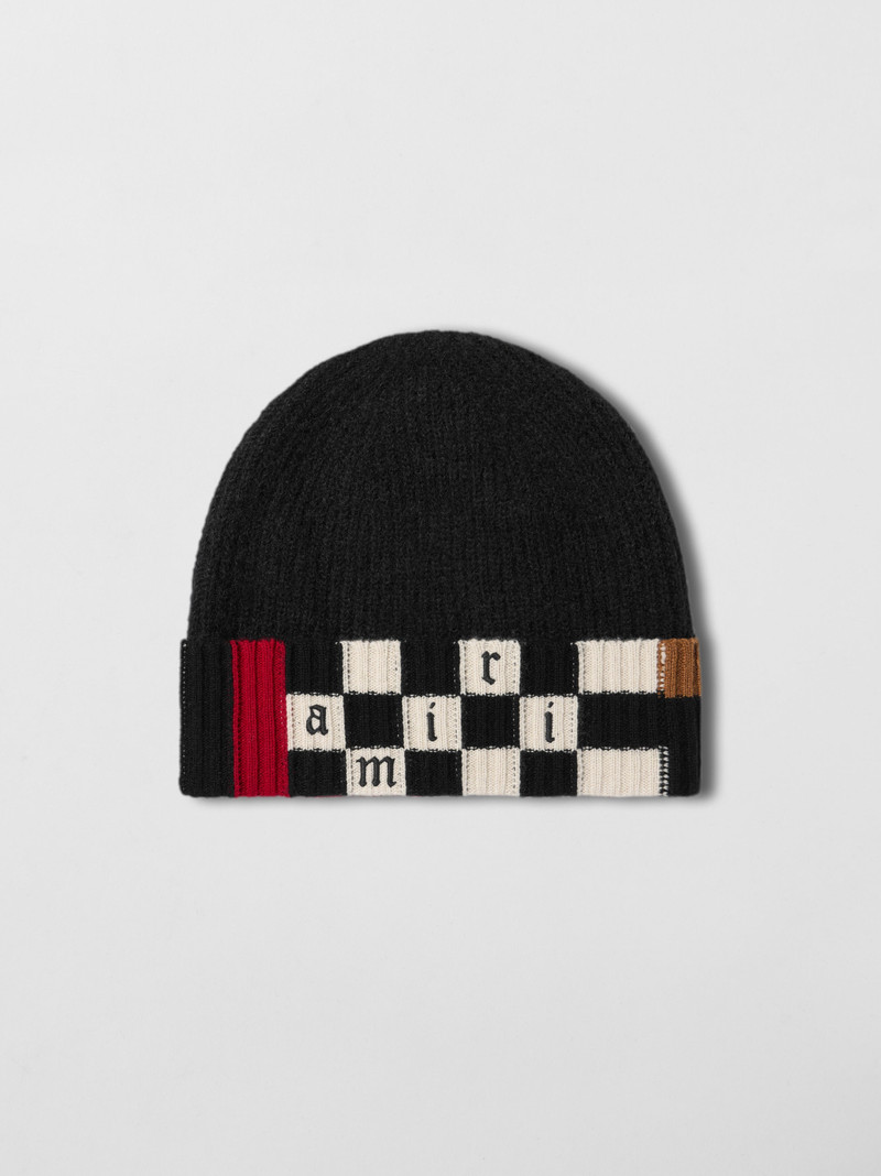 AMIRI CHECKERED LOGO BEANIE 1