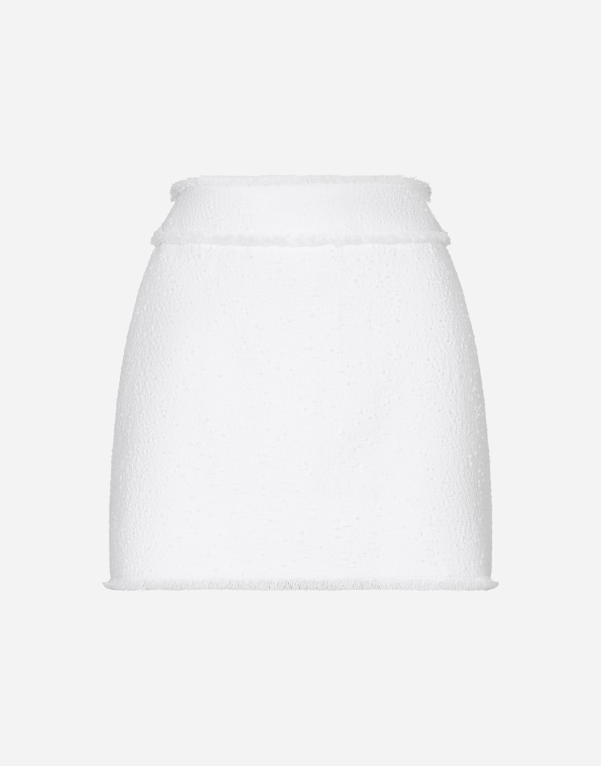 Cotton raschel tweed miniskirt - 1