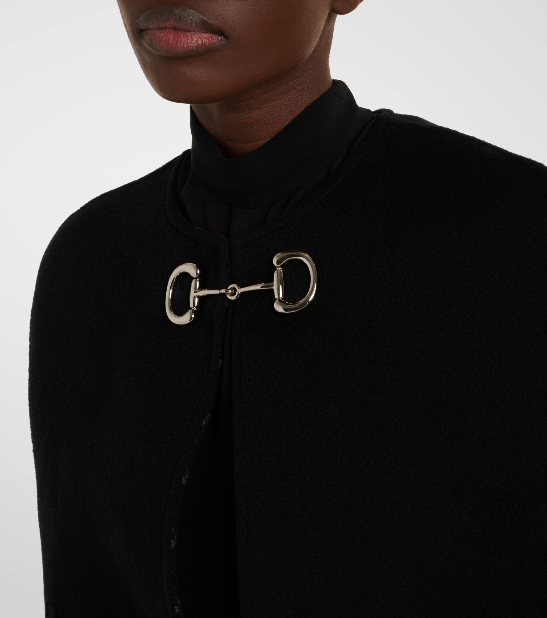 Horsebit wool and silk cape - 4