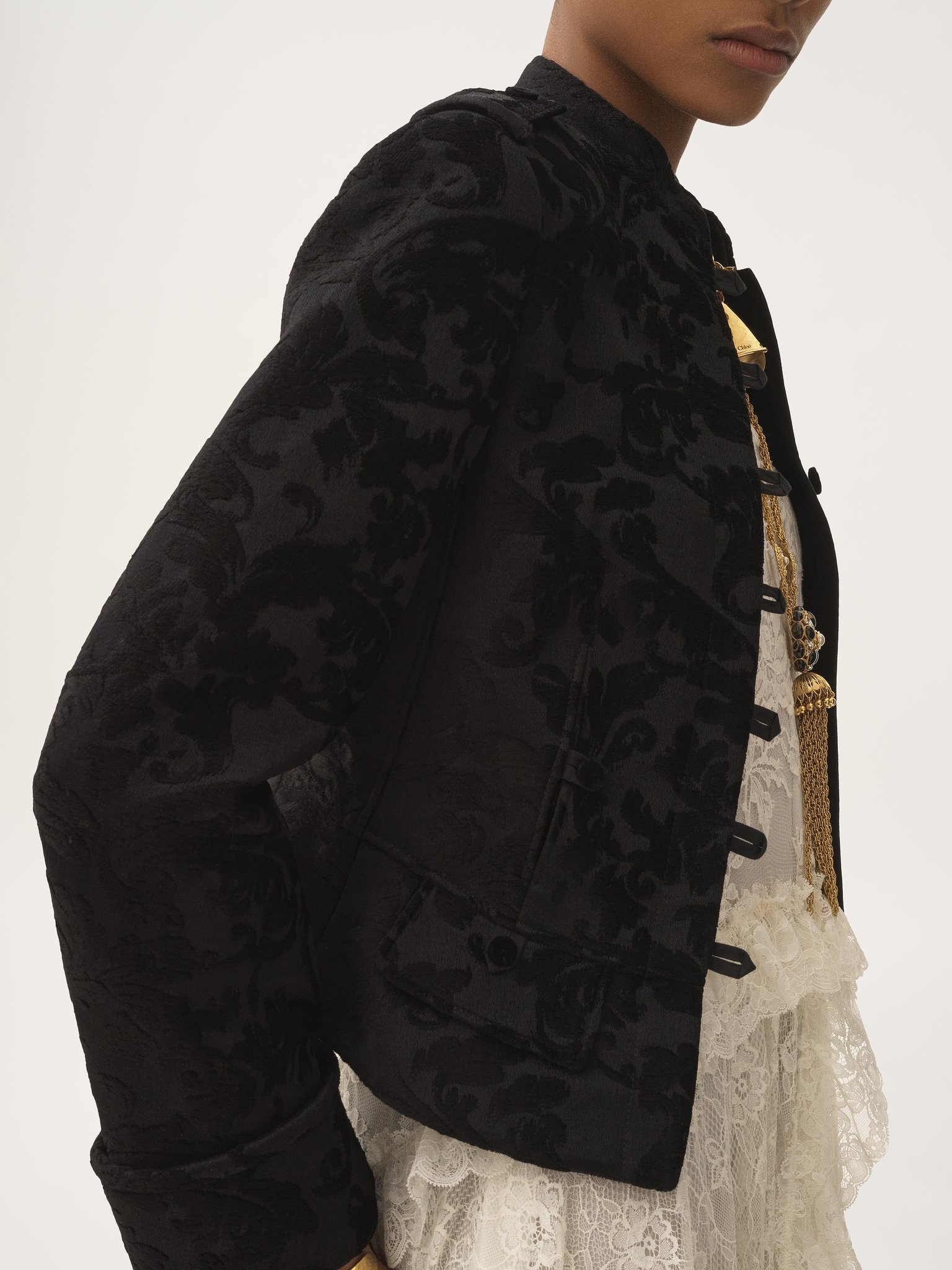 FITTED JACKET IN FLORAL VELVET - 6