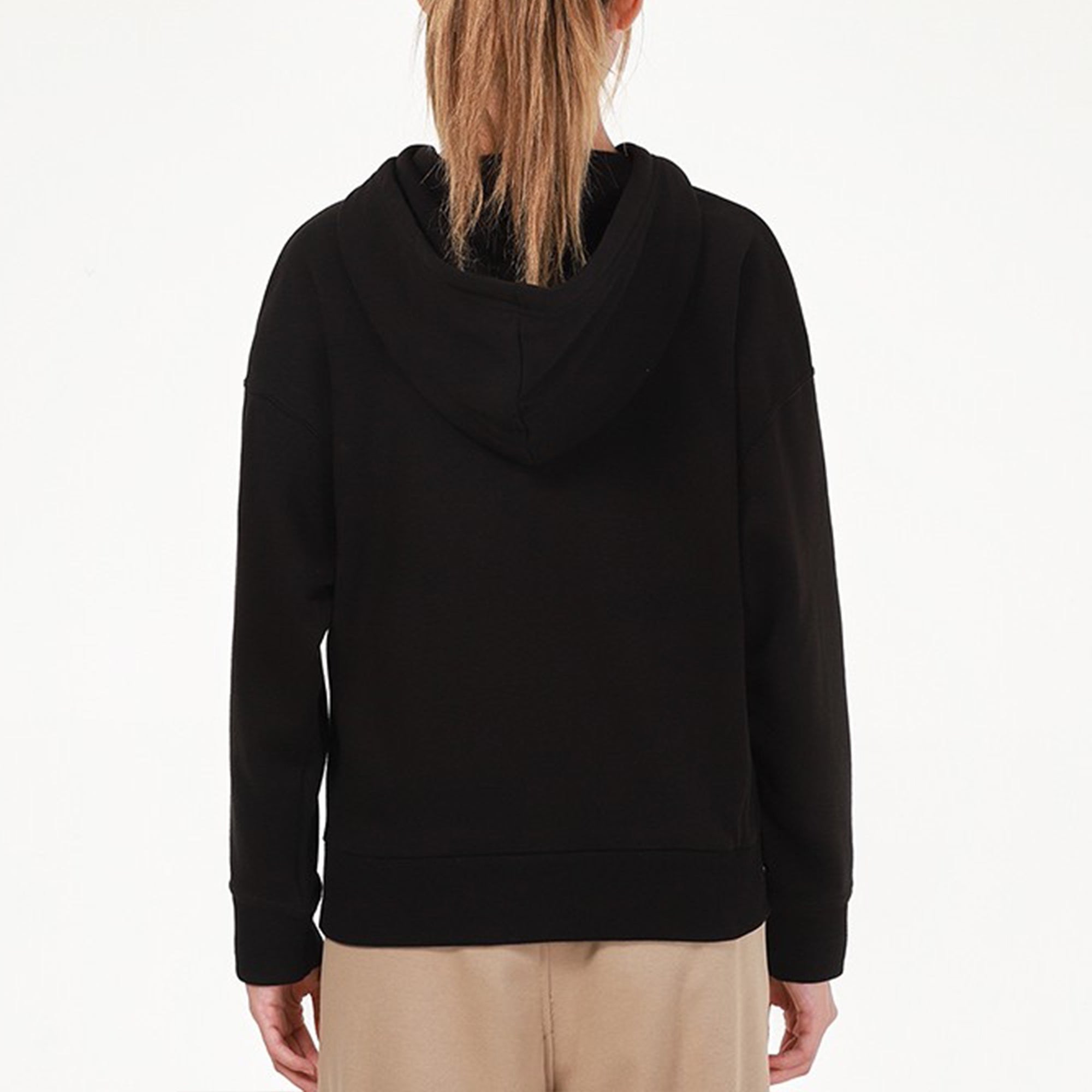 (WMNS) PUMA Classics Logo Hoodie 'Black White' 531385-71 - 4