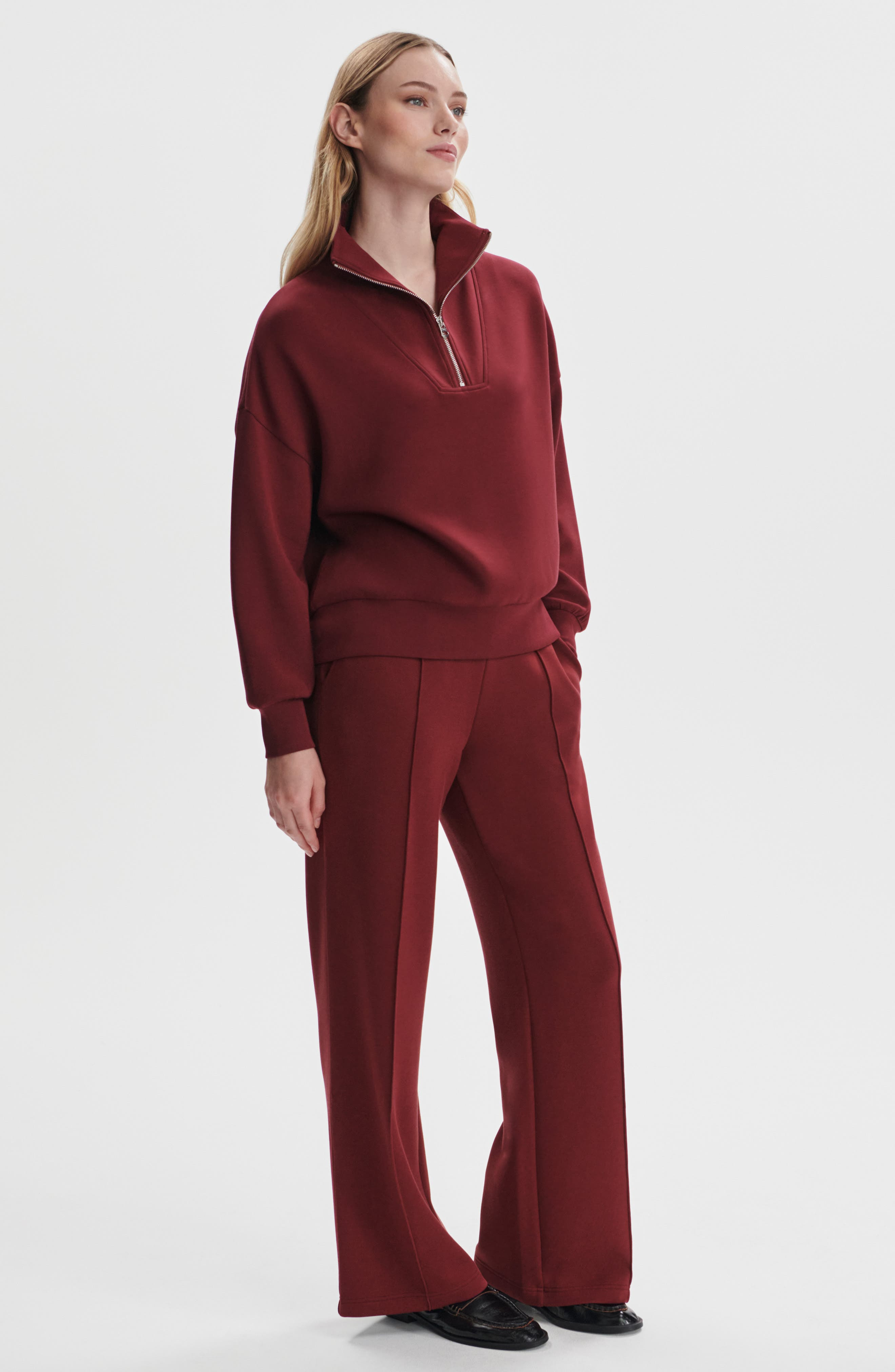 Varley Hawley Half-Zip Sweatshirt in New Maroon at Nordstrom - 5