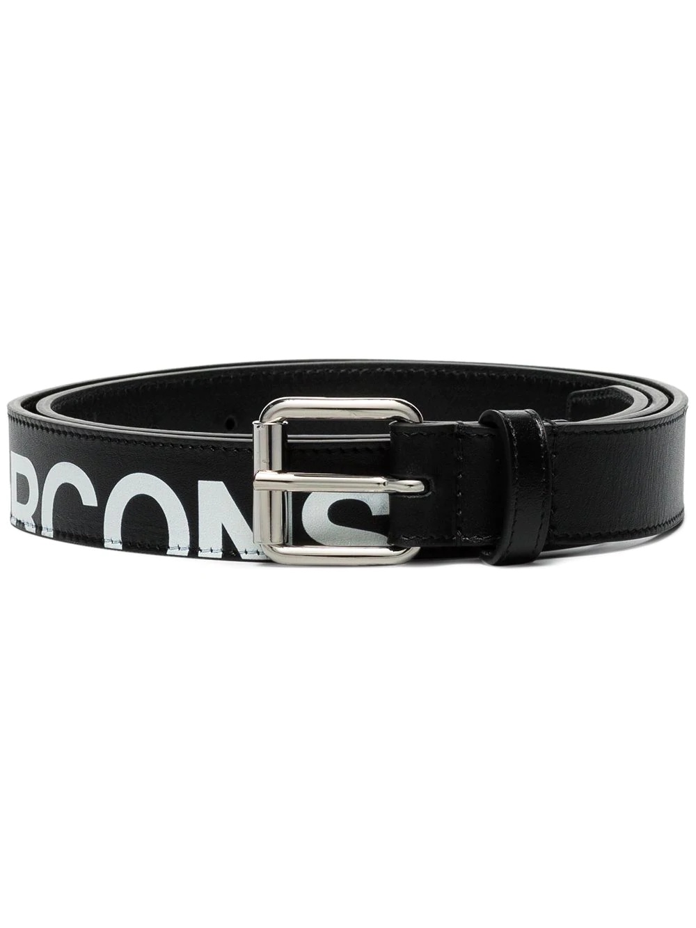 logo-print leather belt - 1