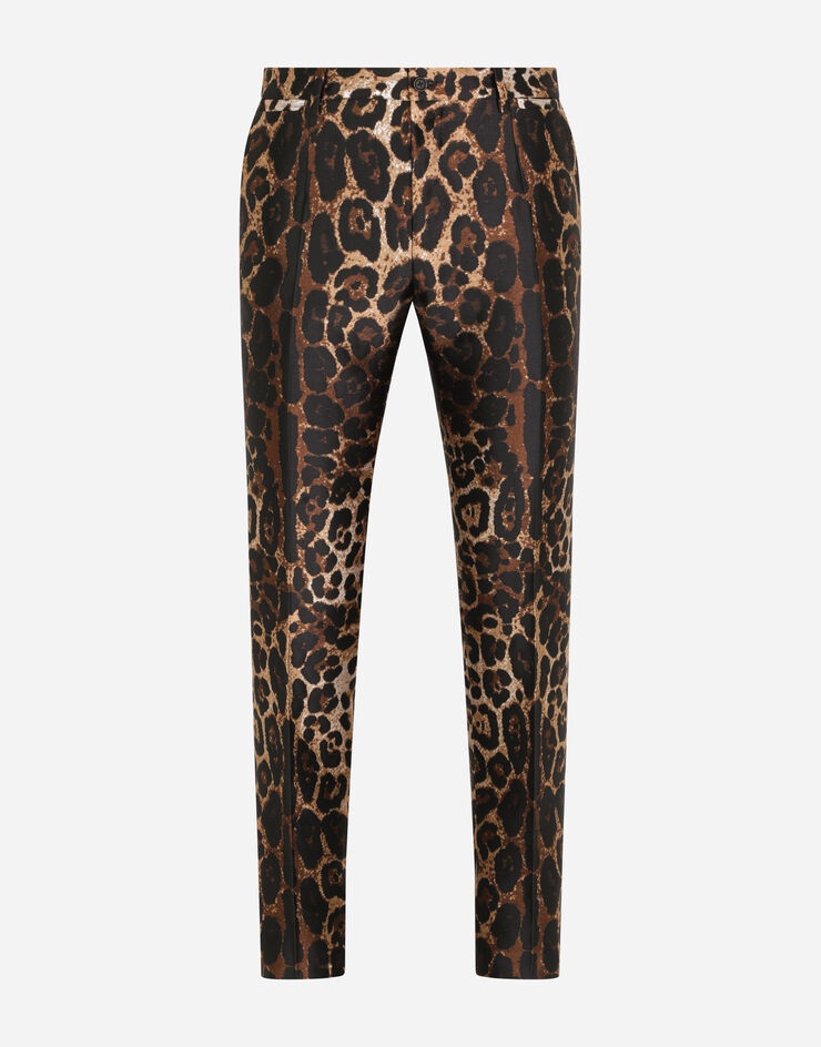 Jacquard pants with leopard design - 3