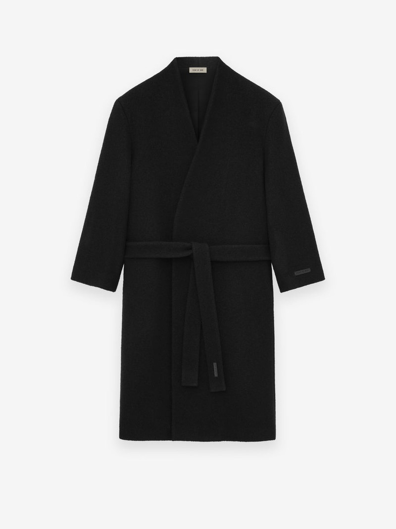 Boiled Wool Lapelless Relaxed Coat 3