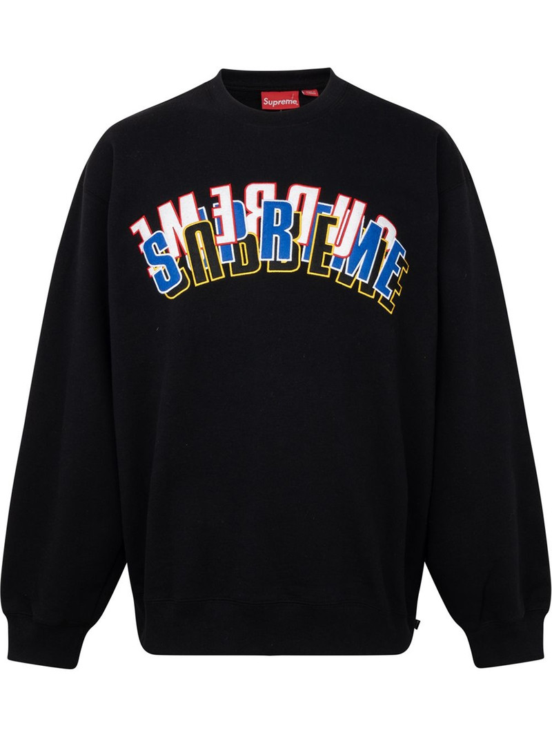 stacked logo crewneck sweatshirt - 1