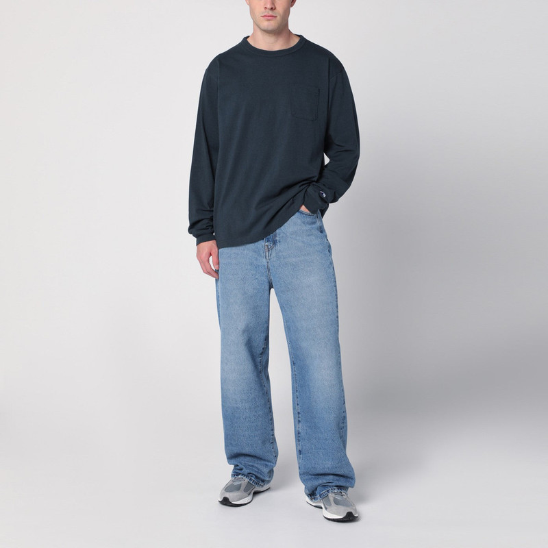 Champion Navy blue long-sleeved T-shirt outlook