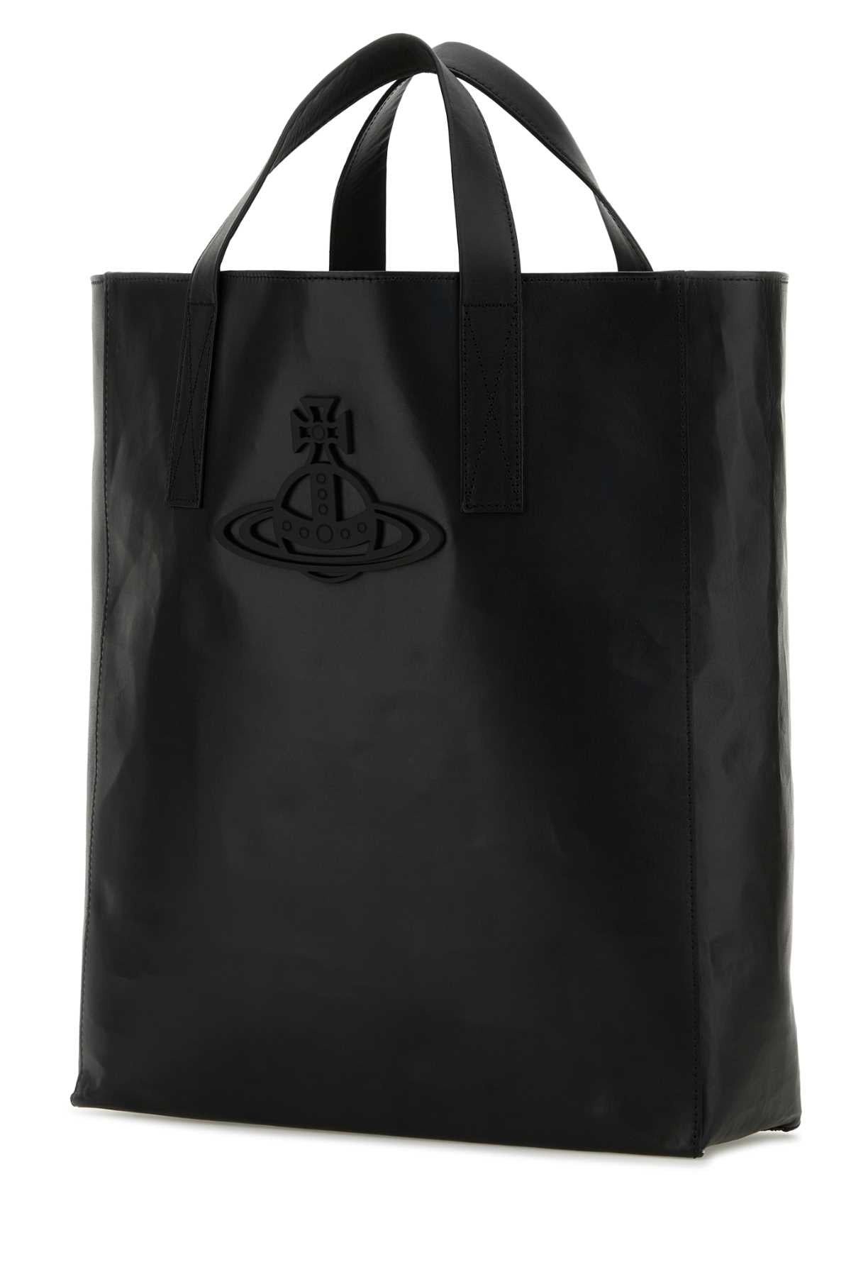 Vivienne Westwood Women Black Leather Medium Sarah Shopping Bag - 2