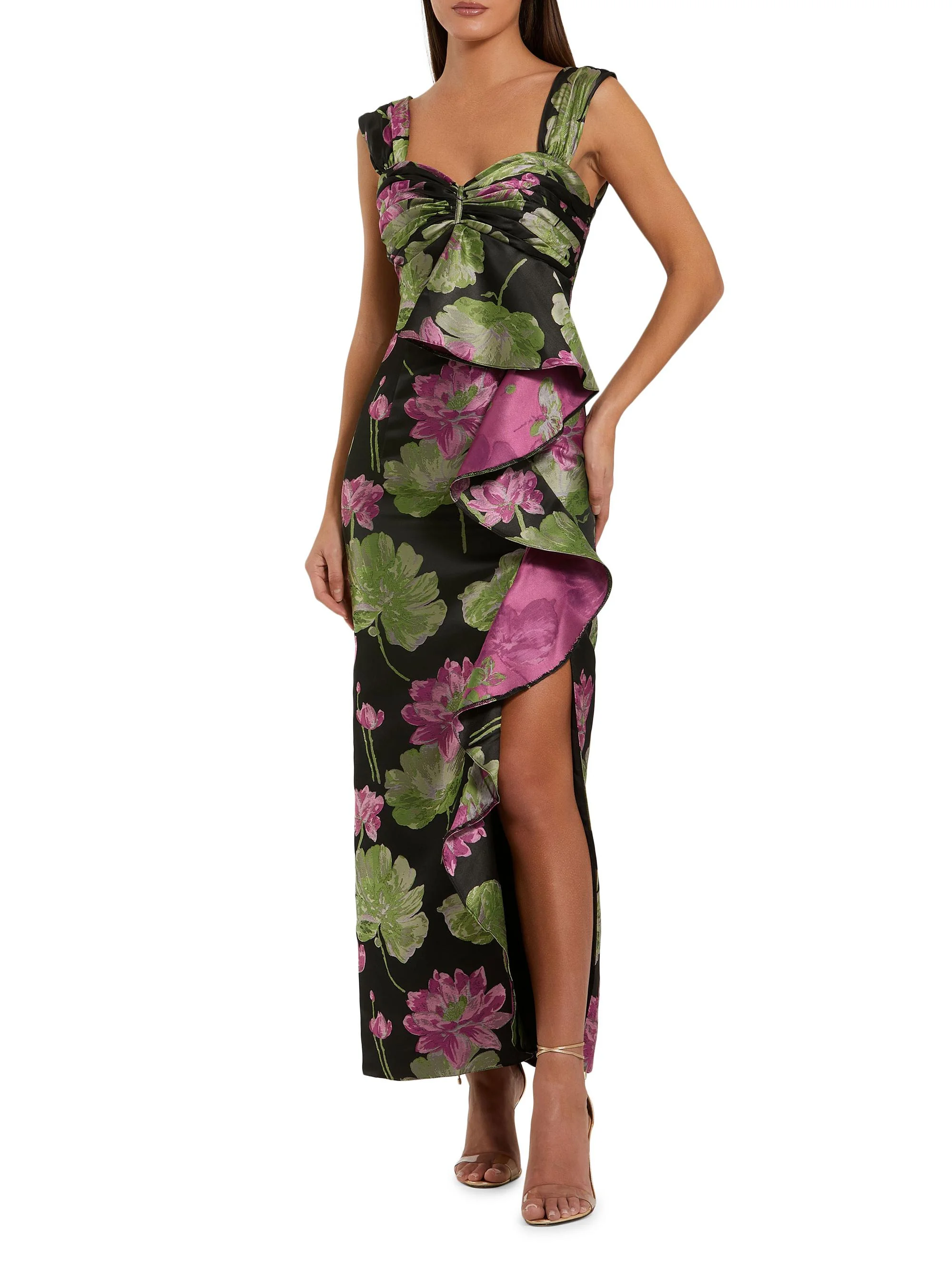 Women's Ieena One Brocade Column Dress - Black Multi - 1