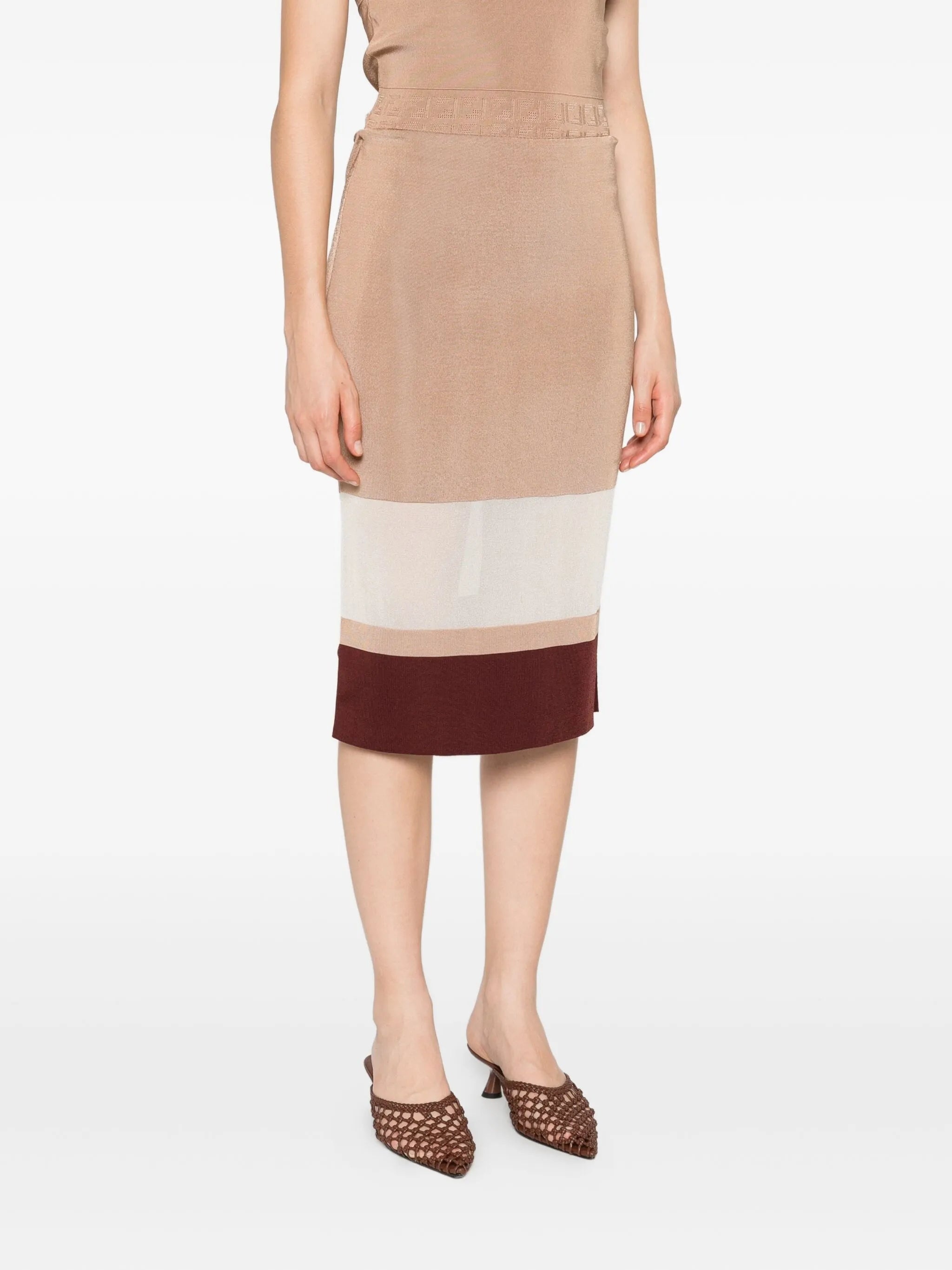 Fendi Panelled Knit Skirt - 2