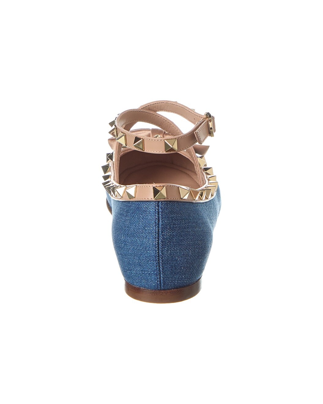 Valentino Rockstud Denim & Leather Ballerina Flat - 3