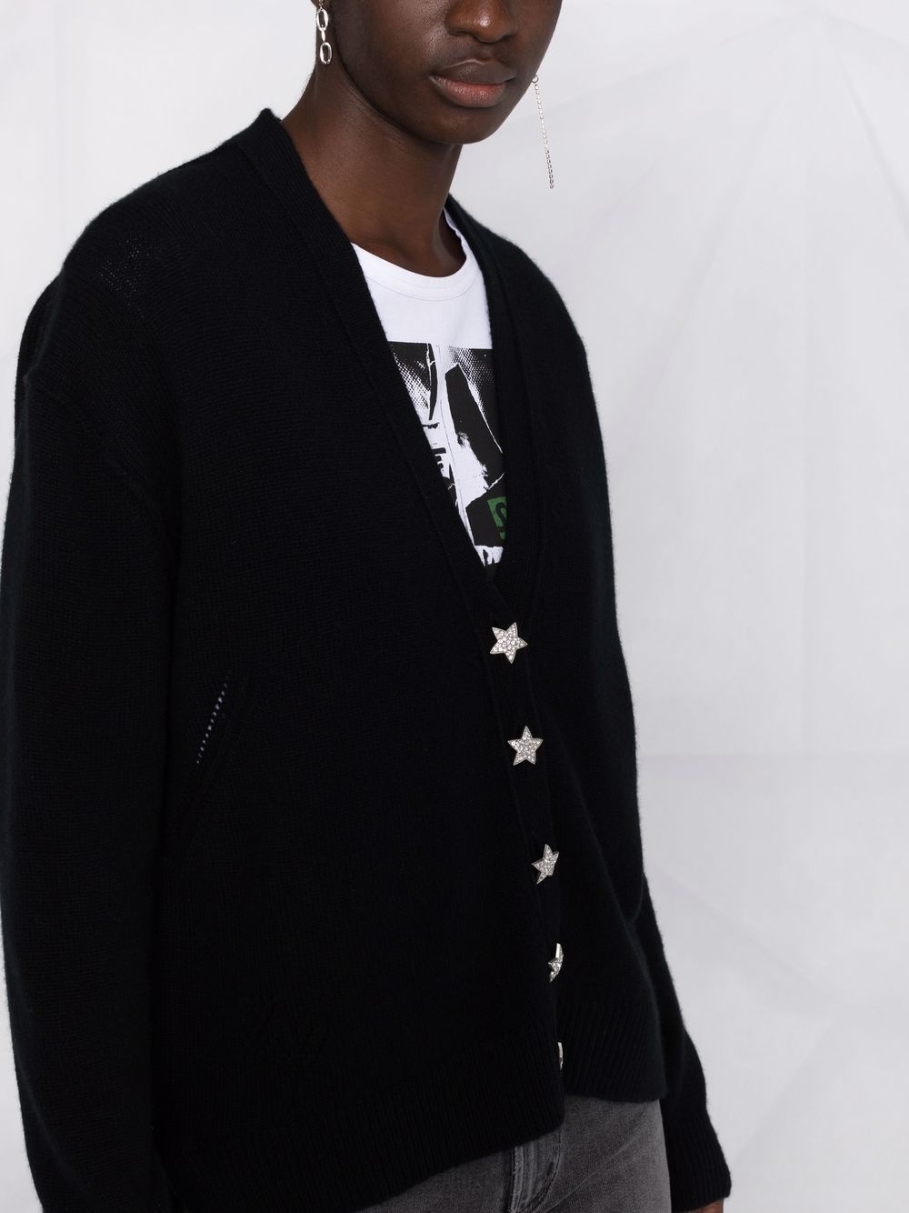 star button cashmere cardigan - 3