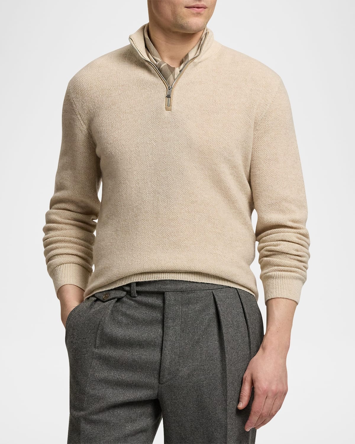 Men's Cashmere Half-Zip Sweater - 4