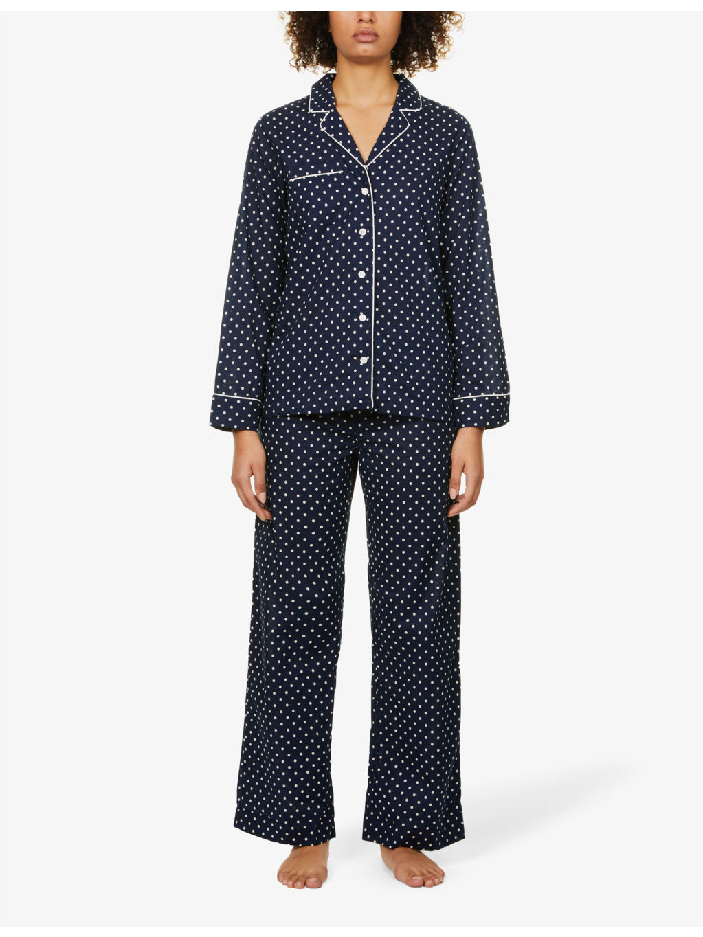 Plaza spotted cotton-poplin pyjama set - 3