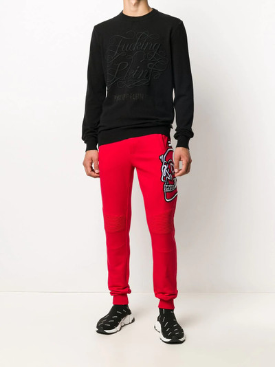 PHILIPP PLEIN embroidered skull jogging trousers outlook