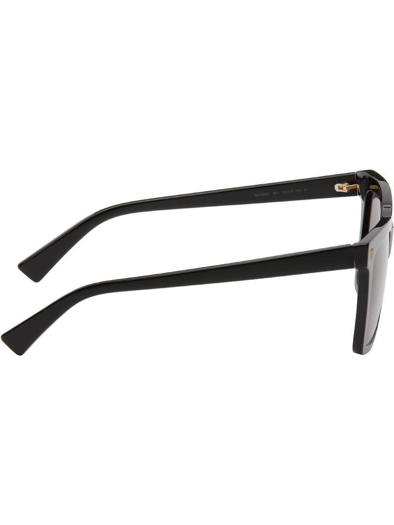 Bottega Veneta Black Soft Recycled Acetate Square Sunglasses outlook