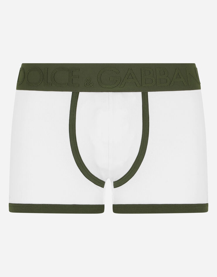 Fine-rib stretch cotton boxers - 1