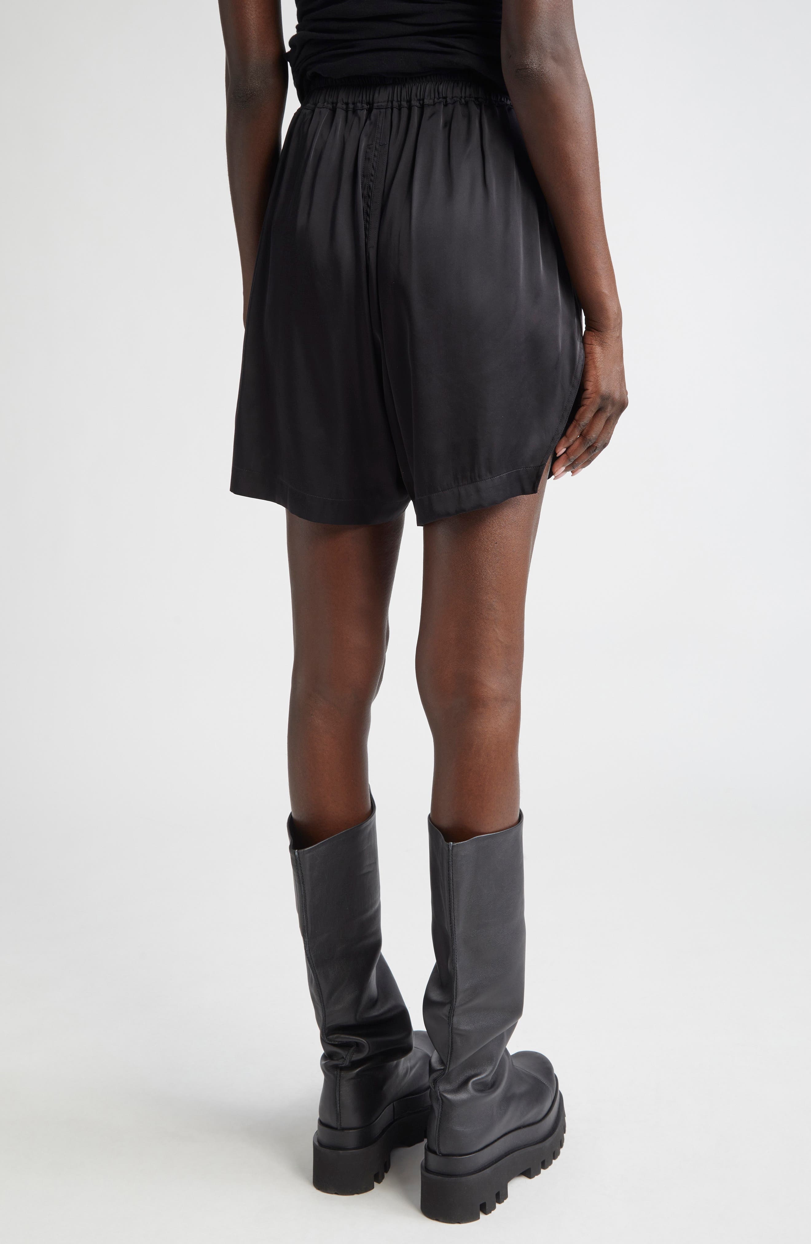 Rick Owens Silk Satin Boxer Shorts in Black at Nordstrom - 3