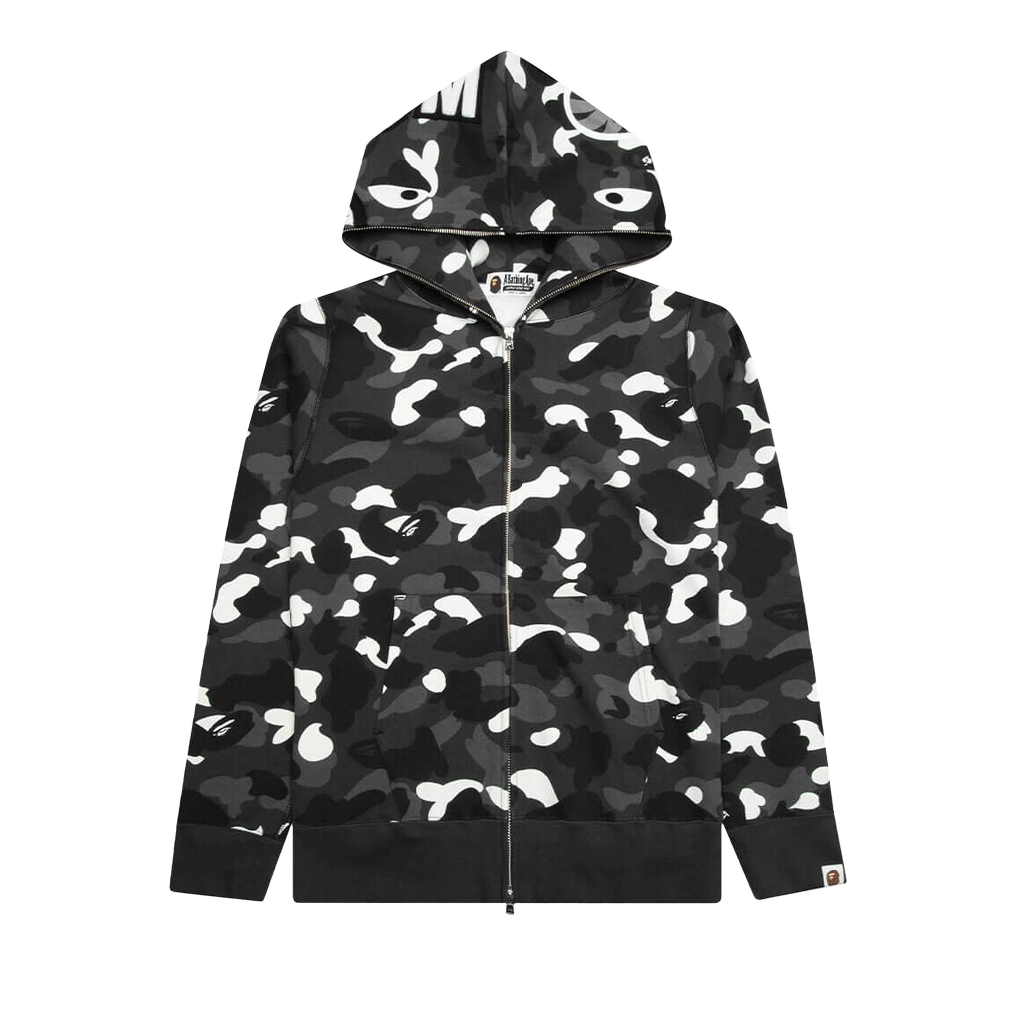 BAPE City Camo Shark Full Zip Hoodie 'Black' - 1