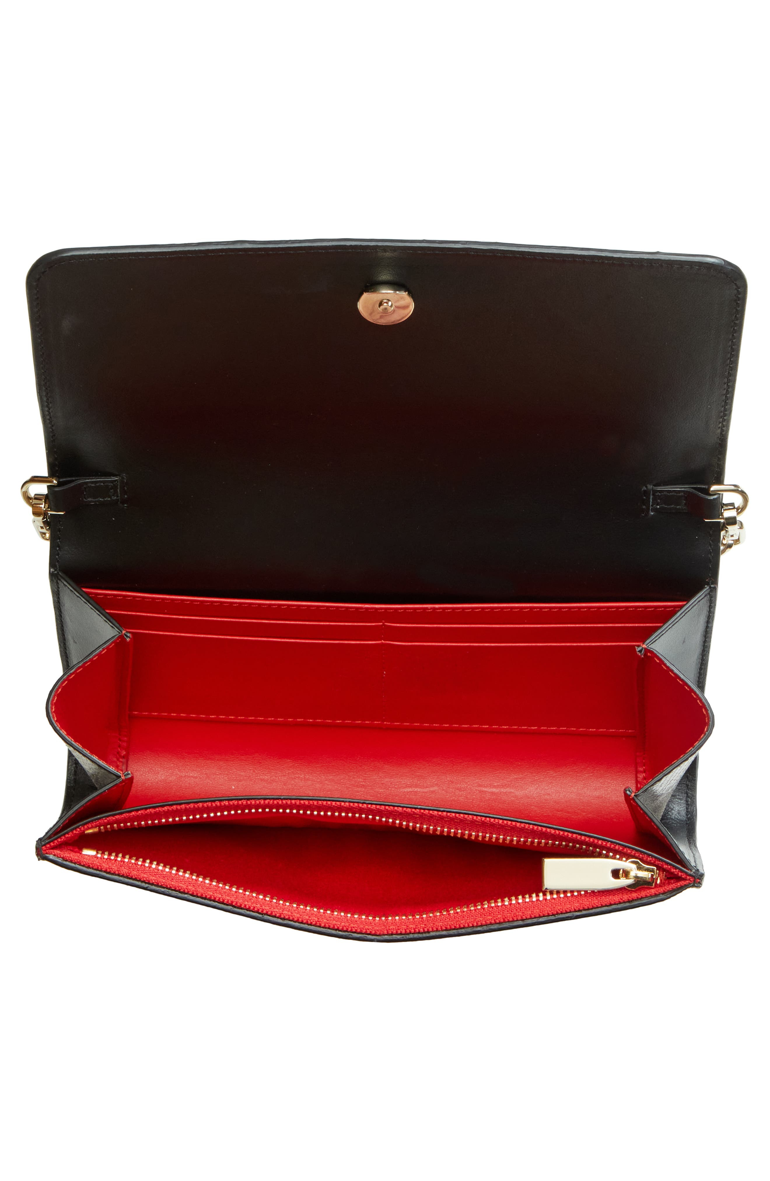 Christian Louboutin Paloma Loubinthesky Suede Wallet on a Chain in Amara/Gun Metal at Nordstrom - 4