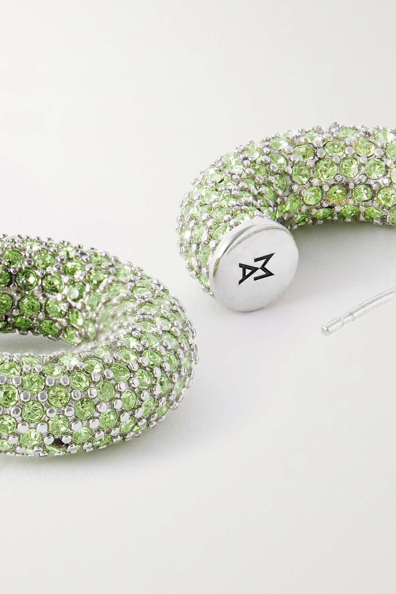 Cameron silver-tone crystal hoop earrings - 4