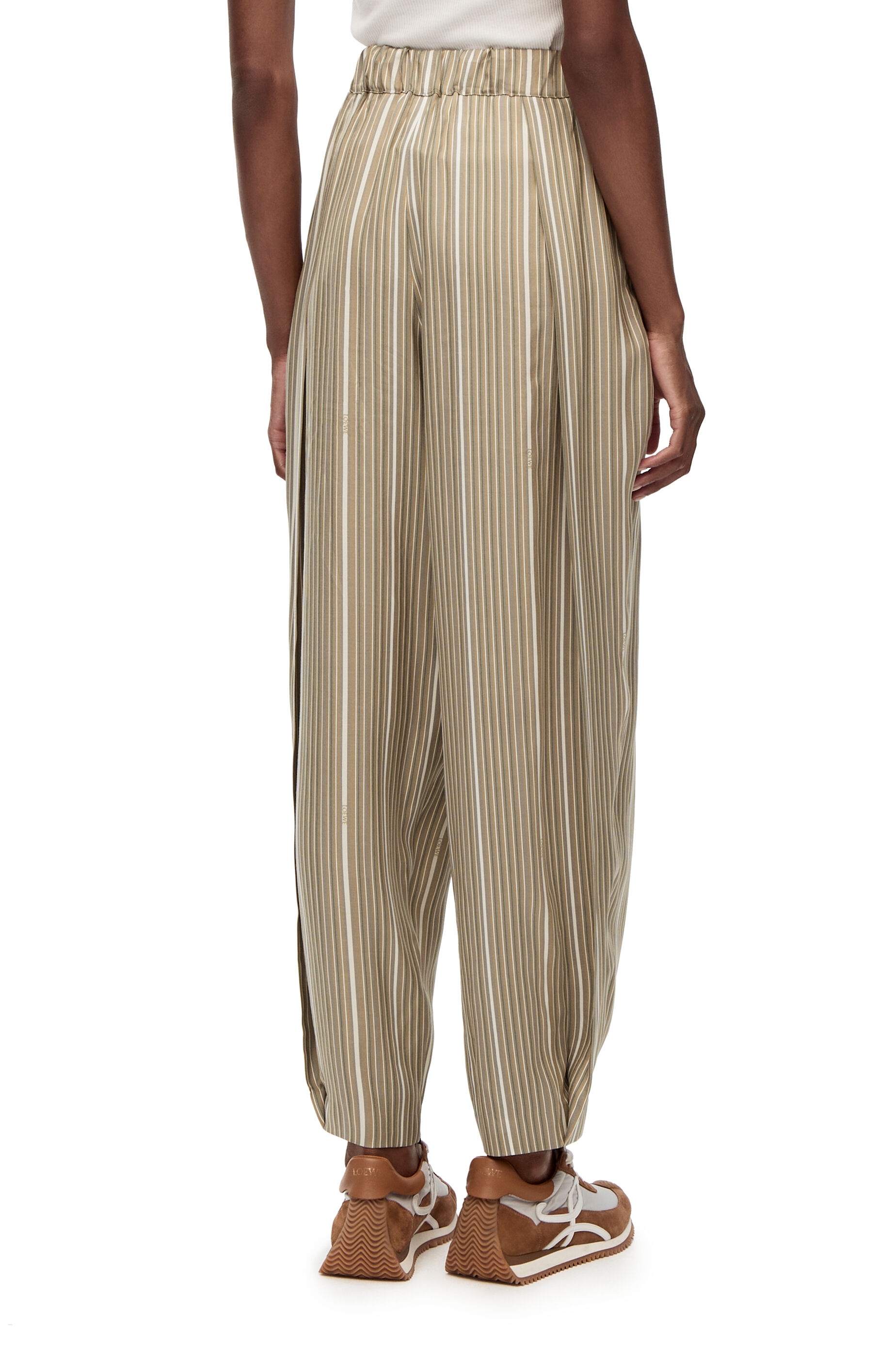 Stripe balloon trousers in silk - 4