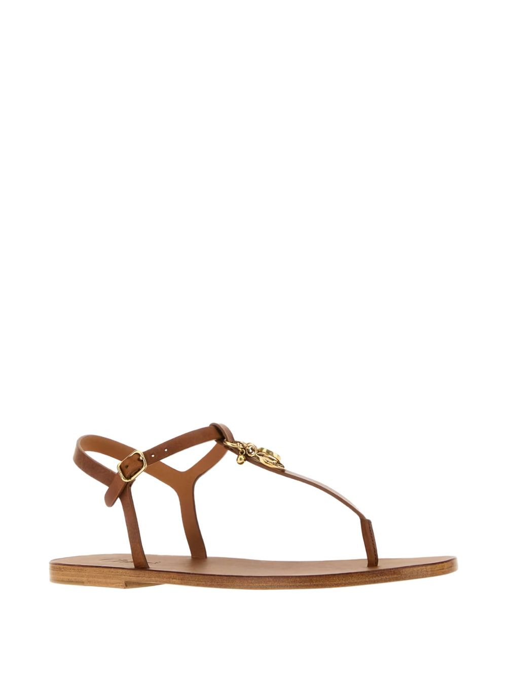leather charm sandals - 2