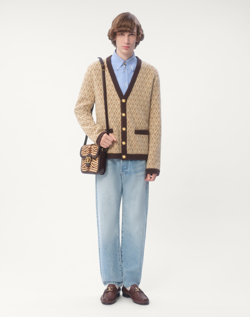 Valentino WOOL CARDIGAN WITH TOUTE LA V PATTERN outlook
