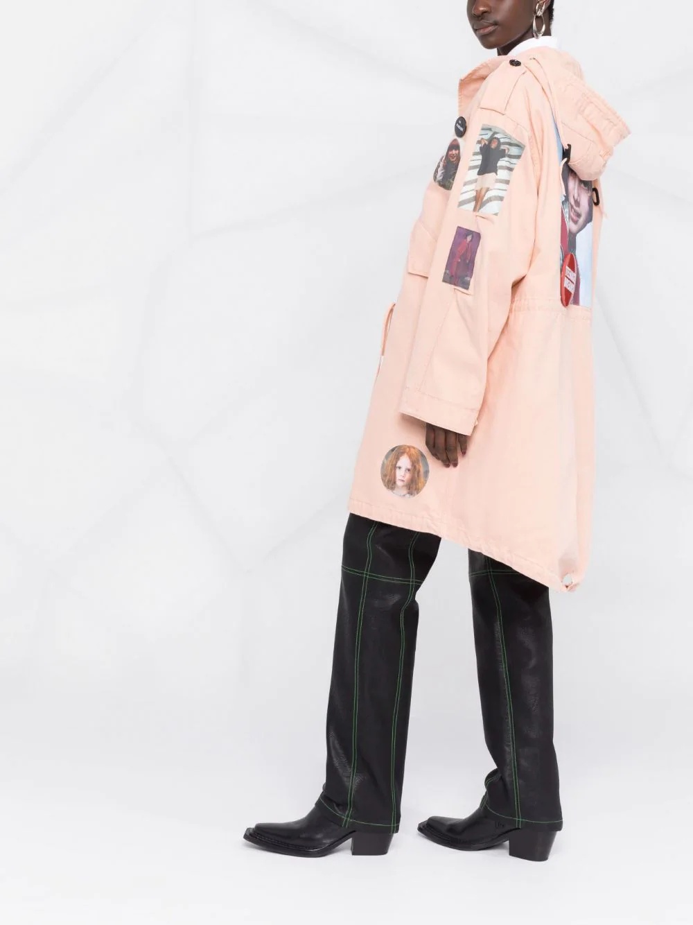 photograph-print hooded coat - 4