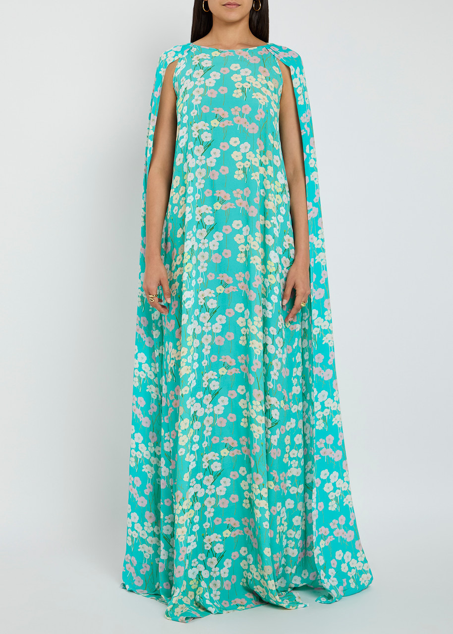 Bernadette Minnie Draped Chiffon Print Gown - 2