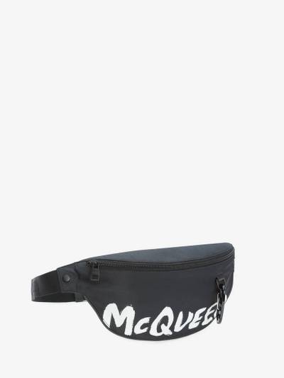 Alexander McQueen Oversize Harness Belt Bag in Black/white outlook