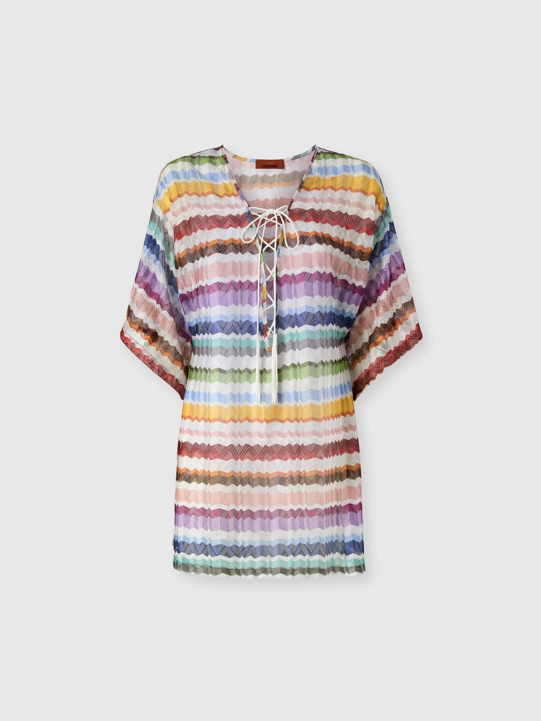 Short zig zag tulle cover-up caftan - 1