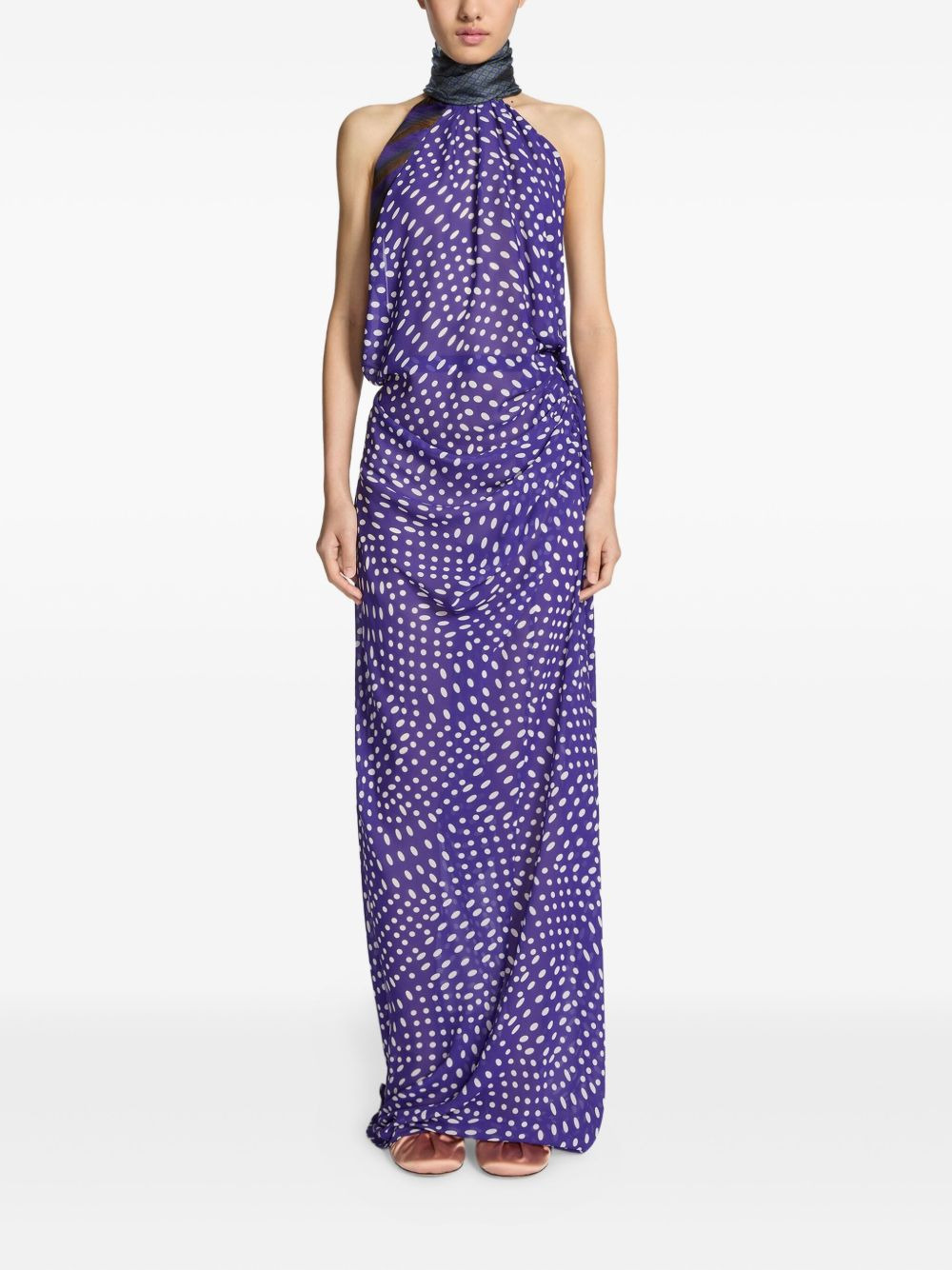 spotted maxi dress - 2