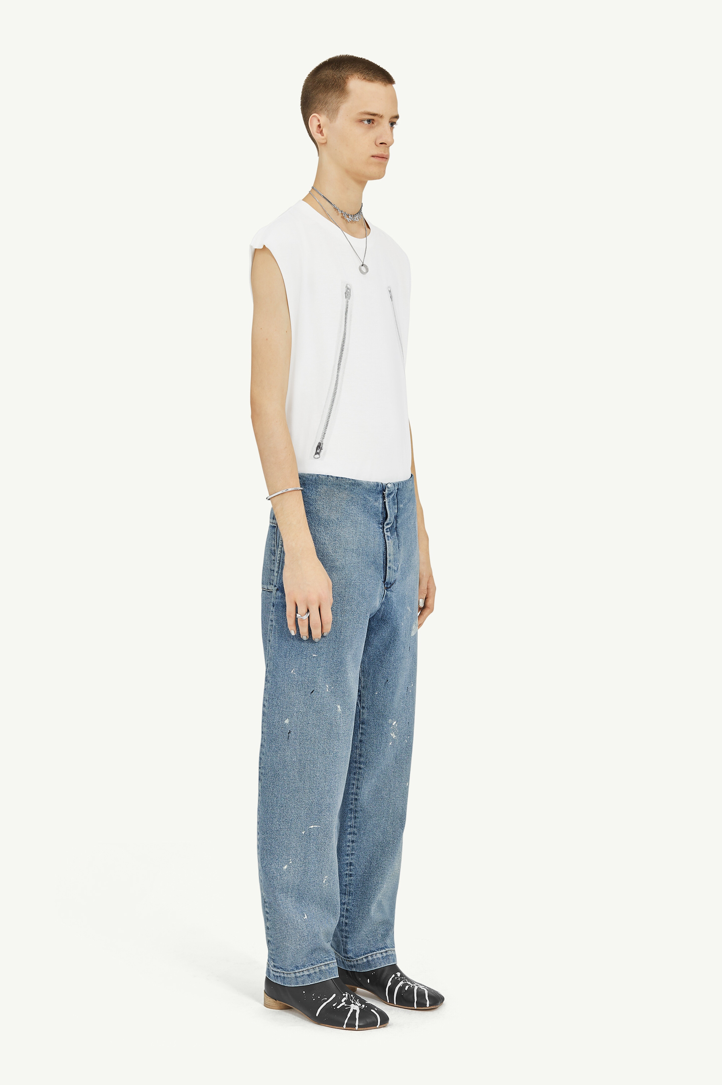 Straight Leg Denim Trousers - 3